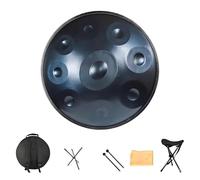 Handpan drum, 22 inch 9/10/12/ Note Steel Tongue Drum in D Minor, Handpan Instrument for Yoga Meditation Sound Healing 440 Hz Hand Drum for adults(Blue,9 Notes)