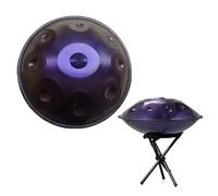 Handpan Drum 22 Inch 9/10/12Note D Minor 440Hz Handpan Drums For Adults Includes Soft Bag, Mallets, Stand, Cleaning Cloth, Harmonic Percussion For Sound Healing, Yoga(Purple,12 Notes)