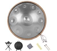 Handpan Drum - 22 Inch D Minor 10 Note Steel Drum for Adults, Includes Soft Bag, Mallet, Stand