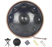Handpan Drum - 22 Inch D Minor 10 Note Steel Drum for Adults, Includes Soft Bag, Mallet, Stand