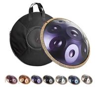 Handpan Drum 22 Inch for Adults D Minor - Handpan 432Hz/440Hz with Steel Hand Pan Drum, Tripod Stand, Carry Bag and Mallets for Meditation and Sound Healing(Deep Purple,440HZ/9Note)