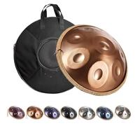 Handpan Drum 22 Inch for Adults D Minor - Handpan 432Hz/440Hz with Steel Hand Pan Drum, Tripod Stand, Carry Bag and Mallets for Meditation and Sound Healing(Gold,432HZ/9Note)