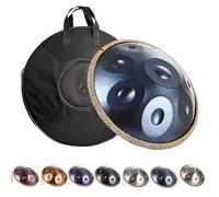 Handpan Drum 22 Inch for Adults D Minor - Handpan 432Hz/440Hz with Steel Hand Pan Drum, Tripod Stand, Carry Bag and Mallets for Meditation and Sound Healing(Blue,432HZ/12Note)