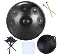 Handpan Drum 22 Inch Percussion Instrument Steel Hand Drum with Soft Handpan Bag, 2 Handpan Mallets, Handpan Stand, Lint-Free Cloth - 9/10/12 Notes(optional)