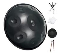 Handpan Drum 22 Inch Steel Tongue Drum 9/10 Notes 440HZ in D Minor Harmonic Percussion for Sound Healing Personal Meditation Yoga with Stand