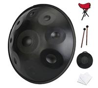 Handpan Drum 22 Inches 9/10/12 Notes Steel Hand Drum D Minor Percussion Instrument Ethereal Drum W/Bag & Mallets for Music Education, Yoga Meditation, Mind Healing