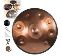 Handpan Drum 22 Inches D Minor, 432Hz/440Hz 9 Notes Hand Drum Instrument, Steel Hand Drum, Adult's Music Steel Pan Instrument(Gold,440Hz)