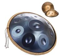Handpan Drum 22 Inches D Minor Kurd, Handpan Drums For Adults, Hand Pan Steel Drum Percussion Instrument With Handpan Bag, Handpan Stand And Dust-Free Cloth(Blue,12 Notes(440Hz))