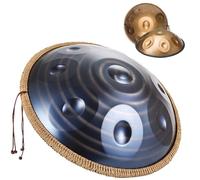 Handpan Drum 22 Inches D Minor Kurd, Handpan Drums For Adults, Hand Pan Steel Drum Percussion Instrument With Handpan Bag, Handpan Stand And Dust-Free Cloth(Dark,9 Notes(432Hz))
