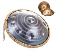 Handpan Drum 22 Inches D Minor Kurd, Handpan Drums For Adults, Hand Pan Steel Drum Percussion Instrument With Handpan Bag, Handpan Stand And Dust-Free Cloth(Dark,10 Notes(440Hz))