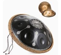 Handpan Drum 22 Inches D Minor Kurd, Handpan Drums For Adults, Hand Pan Steel Drum Percussion Instrument With Handpan Bag, Handpan Stand And Dust-Free Cloth(Mandala,9 Notes(440Hz))