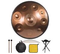 Handpan Drum 22 Inches9 Notes D Minor Steel Hand Drum Hand Pan Instrument with Mallets 432Hz440Hz Steel Sound Percussion Instruments for Adults BeginnersGold440