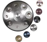 Handpan Drum 22inch 9/10/12 Notes D Minor 440hz Kurd Handpan, Adult's Steel Hand Pan Instrument, Sounds Clean Clear Ethereal With Carry Bag, Drum Tripod(Grey,12)