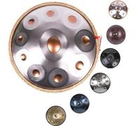 Handpan Drum 22inch 9/10/12 Notes D Minor 440hz Kurd Handpan, Adult's Steel Hand Pan Instrument, Sounds Clean Clear Ethereal With Carry Bag, Drum Tripod(Silver,10)