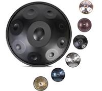 Handpan Drum 22inch 9/10/12 Notes D Minor 440hz Kurd Handpan, Adult's Steel Hand Pan Instrument, Sounds Clean Clear Ethereal With Carry Bag, Drum Tripod(Black,12)