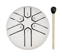 Handpan Drum 3 Inches 6 Notes Rain Drum for Outside Rain Drum Instrument Mini Handpan Drum Outdoor Rain Drum for Yoga Meditation(White)