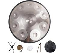 Handpan Drum 432 hz In D Minor 9 10 12 Notes 22 Inch Steel Hand Drum Percussion Instrument Yoga Meditation Beginner Handdrum Handmade Music Instrument Silver12 Notes 432 Hz