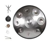 Handpan Drum 432Hz/440Hz, 9/10/12 Notes 22 Inches Concert Percussion Instrument with Drum Tripod, Steel Hand Pan Instrument Set for Meditation Yoga Sound Healing(Silver,432HZ/10Note)