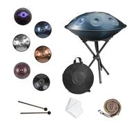 Handpan Drum 432Hz/440Hz 9/10/12 Notes 22 Inches Percussion Instrument in D Minor for Beginners, Steel Handpan Percussion Instrument with Stand Hand Pan Bag Mallets(Blue,432HZ/12Note)