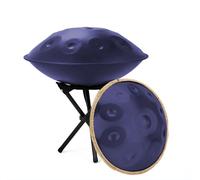 Handpan Drum 432Hz/440Hz, 9/10/12 Notes 22 Inches Steel Hand Drum Percussion Instrument With Drums Tripod, Handpan Instrument For Meditation Yoga Sound Healing(Purple,440HZ/10Note)