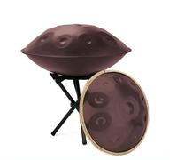 Handpan Drum 432Hz/440Hz, 9/10/12 Notes 22 Inches Steel Hand Drum Percussion Instrument With Drums Tripod, Handpan Instrument For Meditation Yoga Sound Healing(Brown,440HZ/12Note)