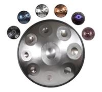 Handpan Drum 432Hz/440Hz 9/10/12 Notes 55cm Steel Tongue Drum with Stand Perfect for Mtat Yoga and Sound Healing - Silver h 440Hz/9 Notes