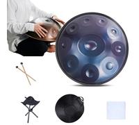 Handpan Drum 432Hz/440Hz, 9-12 Notes Steel Tongue Drum for Beginners & Professionals, 22 Inch with Accessories for Music Therapy and Meditation