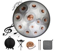 Handpan Drum 432hz/440hz, D Minor 9 Notes Music Hand Pan, 22 Inches Steel Hand Pan Percussion Instruments for Adults, Handpan Drums Sets For Music Education Family Reunion(Golden Castle,9 notes(440HZ)