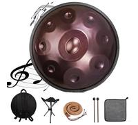 Handpan Drum 432hz/440hz, D Minor 9 Notes Music Hand Pan, 22 Inches Steel Hand Pan Percussion Instruments for Adults, Handpan Drums Sets For Music Education Family Reunion(Purple,9 notes(432HZ))