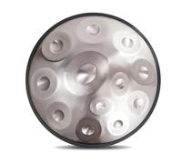 Handpan Drum, 432Hz/440Hz Hand Pan Drum Percussion Instrument For Sound Healing And Personal Meditation, 22 Inches 9/10/ 12 Notes Steel Tongue Drum With All Accessories (Size : 440Hz, Color : SILVE