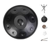 Handpan Drum 432Hz/440Hz, Handpan Drum Steel Hand Pan Set, 9/10/12 Notes 22 Inches Concert Percussion Instrument With Drum Tripod, For Meditation Yoga Sound Healing(Black,432HZ/12Note)