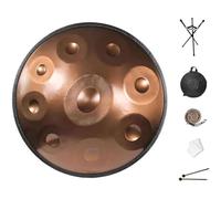 Handpan Drum 432Hz/440Hz, Handpan Drum Steel Hand Pan Set, 9/10/12 Notes 22 Inches Concert Percussion Instrument With Drum Tripod, For Meditation Yoga Sound Healing(Gold,432HZ/9Note)