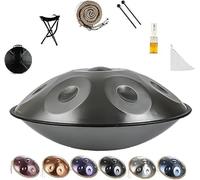 Handpan Drum 432hz 440Hz Instrument D Menor 9/10/12 Tones 56cm Hand Pan Music Percusión For Sound Healing, Personal Meditation, Yoga(Silver,432HZ/9Hinweis)