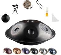 Handpan Drum 432hz 440Hz Instrument D Menor 9/10/12 Tones 56cm Hand Pan Music Percusión For Sound Healing, Personal Meditation, Yoga(Black,440HZ/12Hinweis)