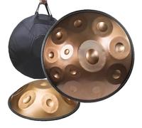 Handpan Drum 432Hz, 9/10/12 Notes 22 Inches Percussion Instrument With Drum Tripod, Steel Handpan Instrument For Meditation Yoga Sound Healing(Gold,9Notes)