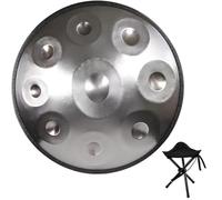 Handpan Drum 440Hz 22 Inches 9/10/12 Notes Hand Drum, D Minor Kurd Steel Handpan Drums Musical Instrument For Adults Hand Pan Ensemble Instrument(Grey,10)