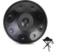 Handpan Drum 440Hz 22 Inches 9/10/12 Notes Hand Drum, D Minor Kurd Steel Handpan Drums Musical Instrument For Adults Hand Pan Ensemble Instrument(Black,9)