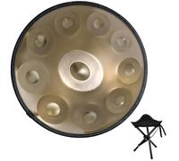 Handpan Drum 440Hz 22 Inches 9/10/12 Notes Hand Drum, D Minor Kurd Steel Handpan Drums Musical Instrument For Adults Hand Pan Ensemble Instrument(Gold,10)