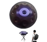 Handpan Drum 440Hz/432Hz Tuning, Hand Pan Drum 22-Inch D Minor Steel Tongue Drum 9/10/12 Notes | Professional Percussion Instrument for Adults, Bag, Mallets, Bracket(Purple,440HZ/9Note)