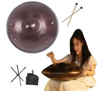 Handpan Drum 440Hz 9/10/12 Notes 22 Inches Handpan Instrument with Mallets, Handpan Stand & Carry Bag, Steel Adult's Hand Drum For Meditation Yoga Sound Healing(Purple,10 Notes)