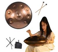 Handpan Drum 440Hz 9/10/12 Notes 22 Inches Handpan Instrument with Mallets, Handpan Stand & Carry Bag, Steel Adult's Hand Drum For Meditation Yoga Sound Healing(Gold,9 Notes)