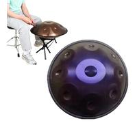 Handpan Drum 440Hz, 9/10/12 Notes 22 Inches In D Minor Steel Hand Pan Percussion Instruments, Handpan Instrument With Drums Tripod, For Meditation Yoga Sound Healing(E,10 notes)