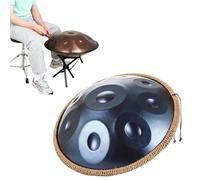 Handpan Drum 440Hz, 9/10/12 Notes 22 Inches In D Minor Steel Hand Pan Percussion Instruments, Handpan Instrument With Drums Tripod, For Meditation Yoga Sound Healing(D,9 notes)