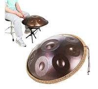 Handpan Drum 440Hz, 9/10/12 Notes 22 Inches In D Minor Steel Hand Pan Percussion Instruments, Handpan Instrument With Drums Tripod, For Meditation Yoga Sound Healing(F,9 notes)