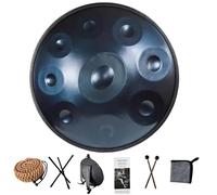 Handpan Drum, 440Hz Hand Pan Drum Percussion Instrument for Sound Healing and Personal Meditation, 22 Inches Steel Tongue Drum with All Accessories (Blue, 9 Notes)