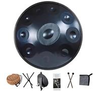 Handpan Drum 440Hz in D Minor 10 Notes 22 Inch Steel Drum Percussion Instruments with Soft Hand Pan Bag, Meditation Yoga Sound Healing Street Performance (Blue, 10 Notes)