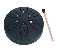 Handpan Drum 6/3 Inch 11/6 Notes Mini Handpan Drum Finger Picks Percussion Instruments Sound Healing Steel Tongue for Meditation Yoga，6 Notes Black