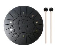 Handpan Drum 6/3 Inch 11/6 Notes Mini Handpan Drum Finger Picks Percussion Instruments Sound Healing Steel Tongue Drum for Meditation Yoga(11 Notes Black)