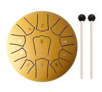 handpan drum 6/3 Inch 11/6 Notes Mini Handpan Drum Finger Picks Percussion Instruments Sound Healing Steel Tongue for Meditation Yoga(11 Notes Gold)
