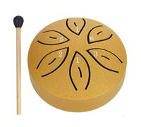 Handpan Drum 6/3 Inch 11/6 Notes Mini Handpan Drum Finger Picks Percussion Instruments Sound Healing Steel Tongue Drum for Meditation Yoga(6 Notes Gold)